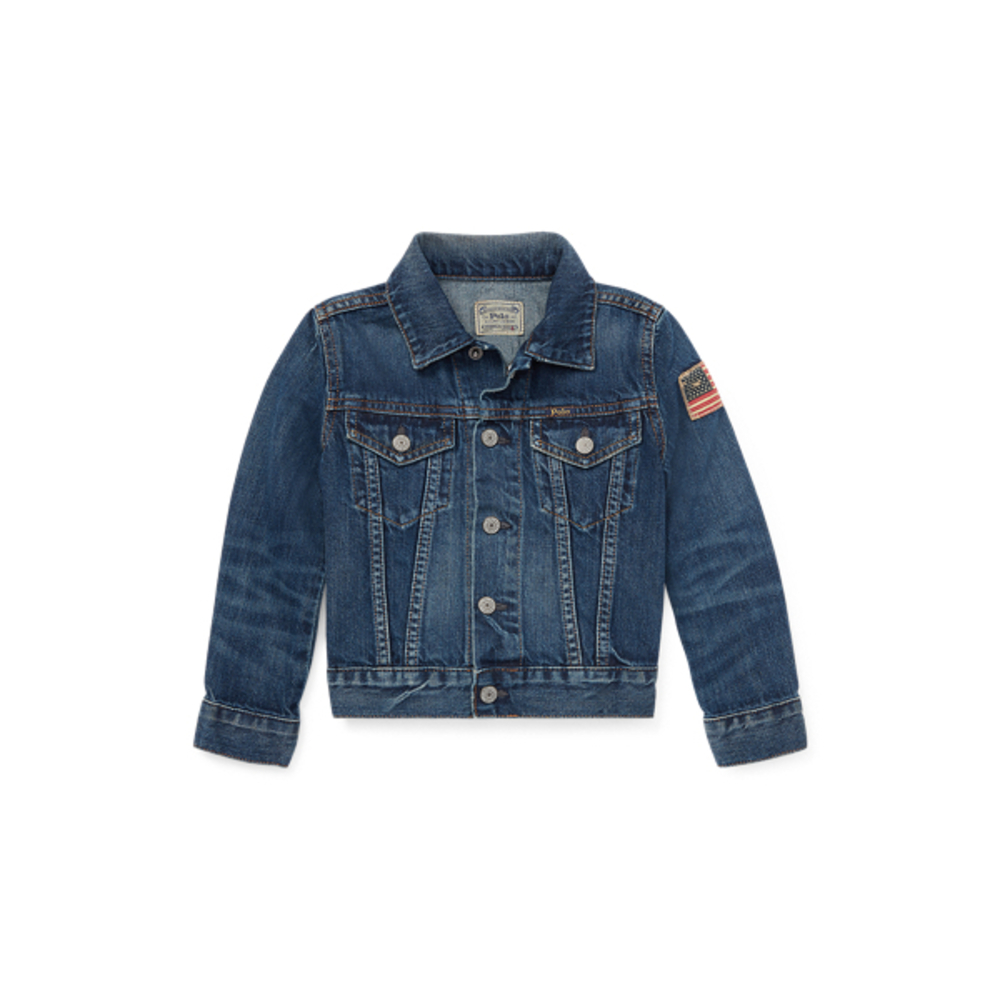 Polo Flag Denim Trucker Jacket- Size 4/4T